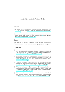 Publication List of Philipp Grohs