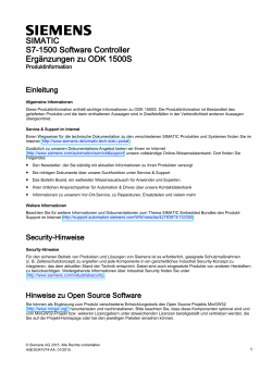 Ergänzungen zu ODK 1500S - Siemens Industry Online Support