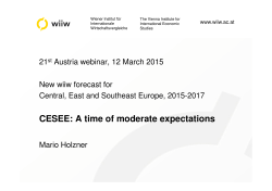 wiiw Spring Forecast 2015: A Time of Moderate Expectations