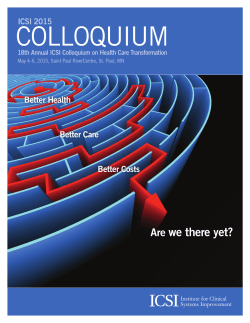 Colloquium Brochure - Institute for Clinical Systems Improvement