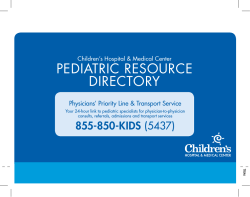 pediatric resource directory - Children`s Hospital & Medical Center
