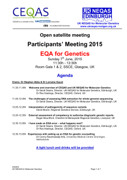 Participants Meeting ESHG 2015 agenda
