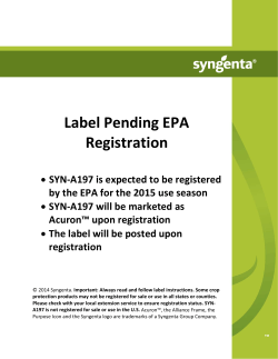Label Pending EPA Registration