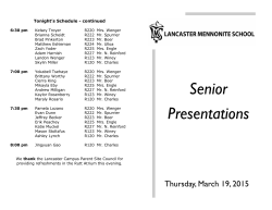 Senior Presentations - Lancaster Mennonite School