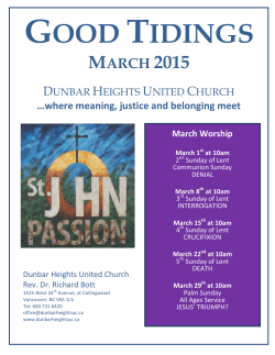 March Newsletter - Dunbar Heights United Church
