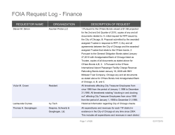 FOIA Request Log - Finance