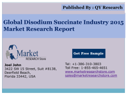 Global Disodium Succinate Industry 2015 Market Outlook Production Trend Opportunity