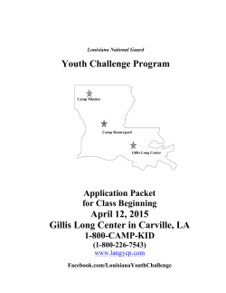 Youth Challenge Program April 12, 2015 Gillis Long Center in