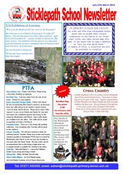 Newsletter 27.3.2015 - Sticklepath Community School