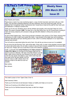 Newsletter - St. Paul`s CofE Primary School
