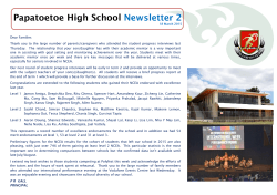 Papatoetoe High School Newsletter 2