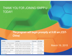 THANK YOU FOR JOINING ISMPP U TODAY!