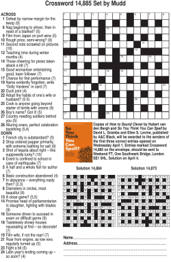 Crossword 14,885 Set by Mudd