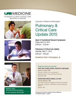 Pulmonary & Critical Care Update 2015