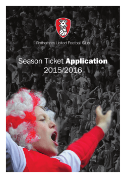 Season Ticket Application 2015/2016