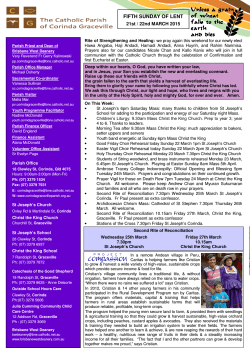 newsletter - Corinda Graceville Catholic Parish