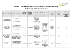 Cabinet Forward Plan - Bournemouth Borough Council