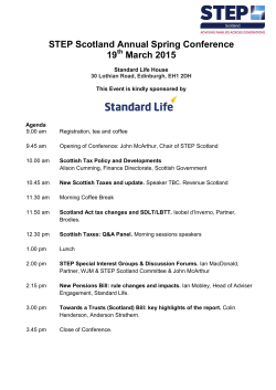 STEP Scotland Annual Spring Conference 19 March 2015