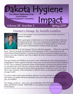 Volume 28 Number 2 Spring 2015 - North Dakota Dental Hygienists