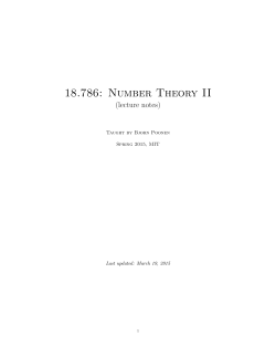 18.786: Number Theory II
