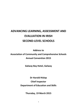 advancing learning, assessment and evaluation in irish second
