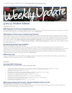 3/20/15: Student Edition - University of Pittsburgh Graduate School