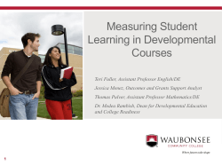 Measuring Student Learning in Developmental Courses