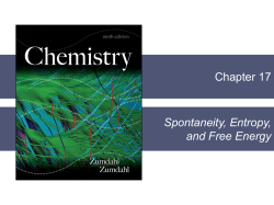Chapter 17 Spontaneity, Entropy, and Free Energy