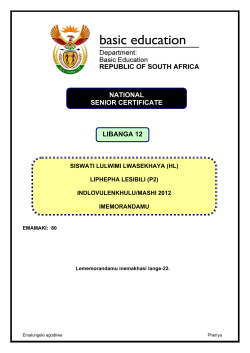 NATIONAL SENIOR CERTIFICATE LIBANGA 12