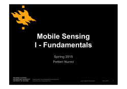 Mobile Sensing I