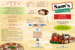 Menu - Sam`s Pizza & Salads