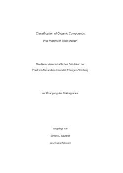 Classification of Organic Compounds into Modes of Toxic