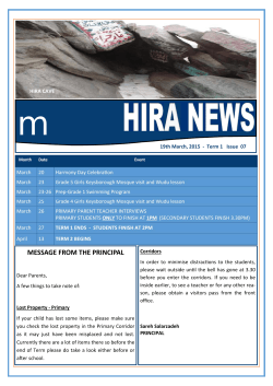 Newsletter - Mt Hira College
