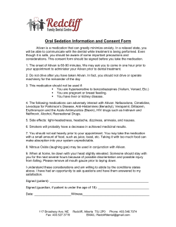 Oral Sedation Information and Consent Form