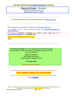 Wednesday - Haves & Needs