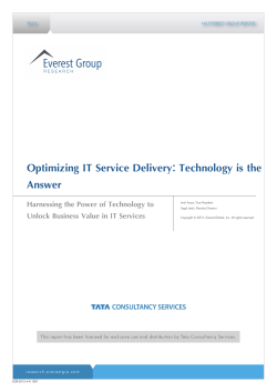 Optimizing IT Service Delivery: Technology is the Answer