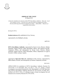 ORDER OF THE COURT 20 March 2015 In Case E-19