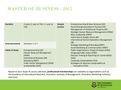 MASTER OF BUSINESS