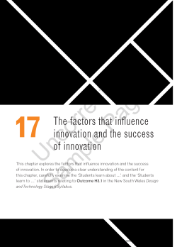 Chapter 17 - The factors that influence innovation and the success of