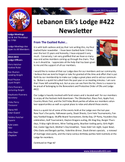 March Newsletter - lebanon elks lodge #422