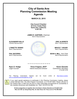 City of Santa Ana Planning Commission Meeting Agenda
