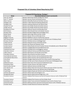 Proposed City of Columbus Street Resurfacing 2015 Proposed 2015