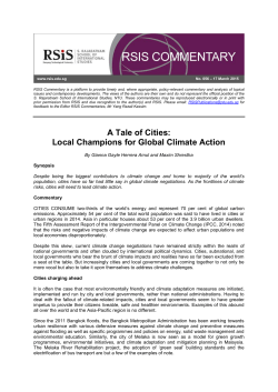 A Tale of Cities: Local Champions for Global Climate Action
