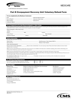 Part B Overpayment Recovery Unit Voluntary Refund Form