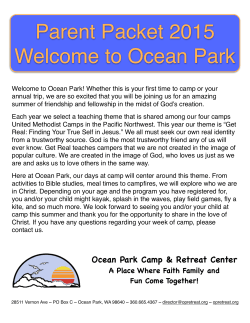 Parent Packet 2015 Welcome to Ocean Park