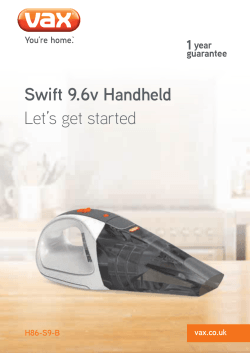 Swift 9.6v Handheld Let`s get started