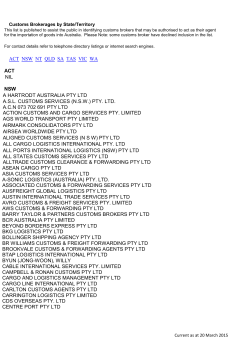 List of Licensed Customs Brokerages