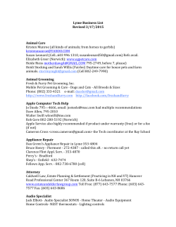 Lyme Business List Revised 3/17/2015 Animal Care Kristen Munroe