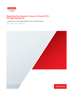 Realizing the Superior Value of the Oracle ZFS Storage Appliance