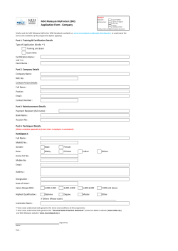 MSC Malaysia MyProCert (SRI) Application Form